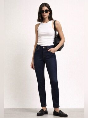 DL1961 Angel Skinny Jeans Womens 26 Dark Wash Mid Rise Stretch Minimalist